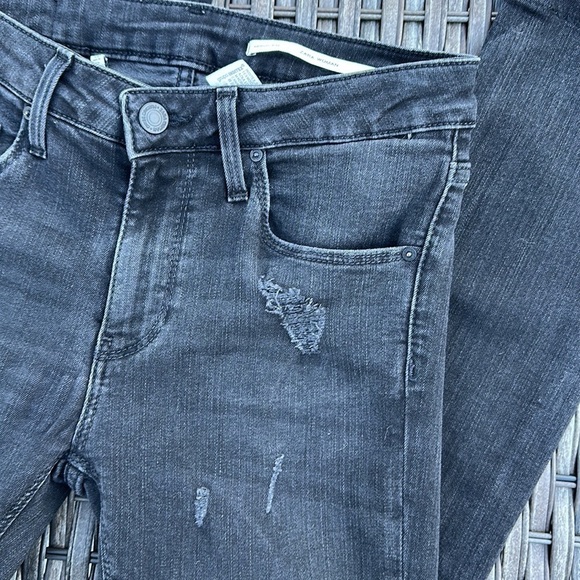 Zara Woman Medium Rise Slim Fit Deconstructed Black Skinny Jeans - Picture 12 of 16